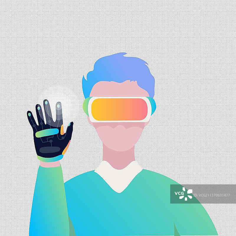 元宇宙科技触觉手套人物图片素材