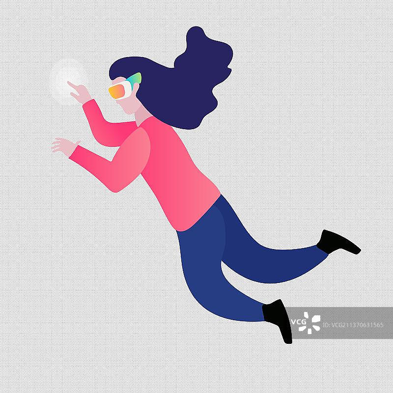 元宇宙科技vr眼镜人物图片素材