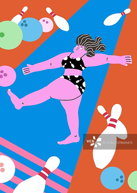 女人打保龄球健身内衣裤图片素材