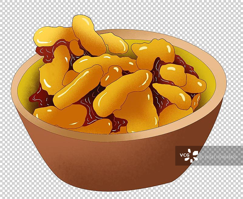 一碗排骨年糕美食插画元素图片素材