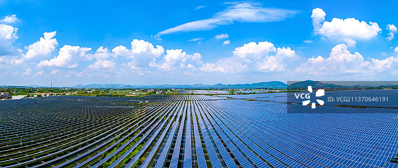 南浔荻港桑基鱼塘光伏太阳能图片素材