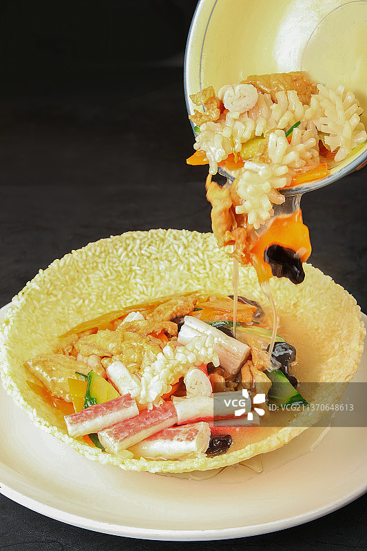 中餐美食-三鲜锅巴图片素材