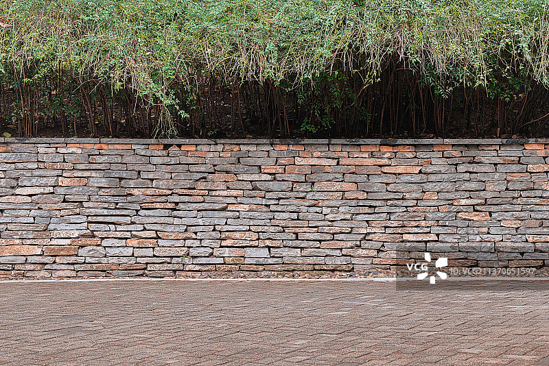 城市公园风光环境设施：重庆南岸区同景公园的石砌墙面图片素材