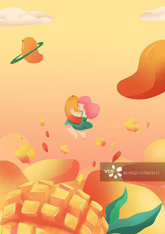 芒果产品包装插画图片素材