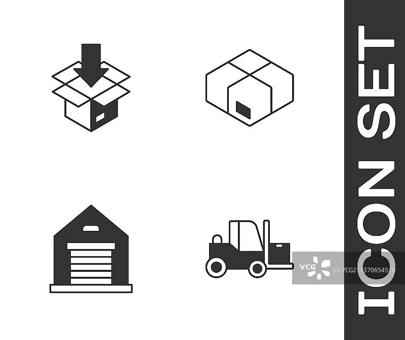 叉车纸箱纸板箱元素图片素材