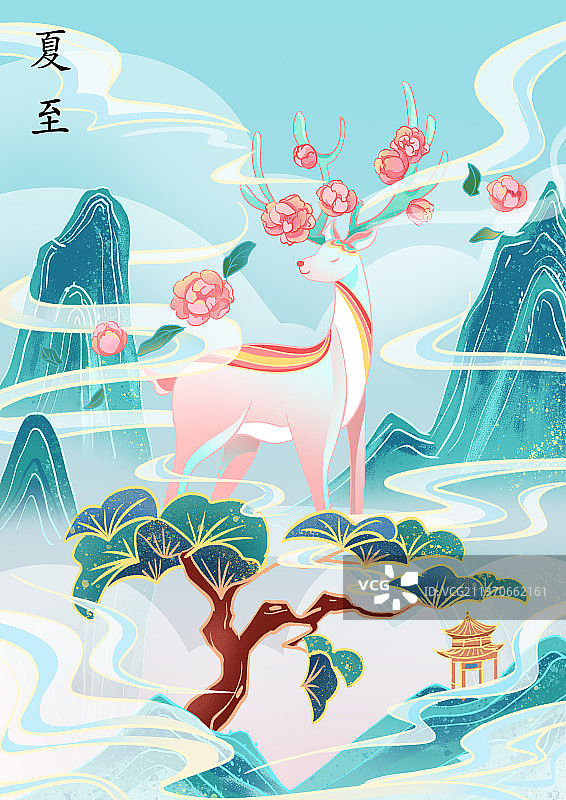 夏至国潮风格图片素材