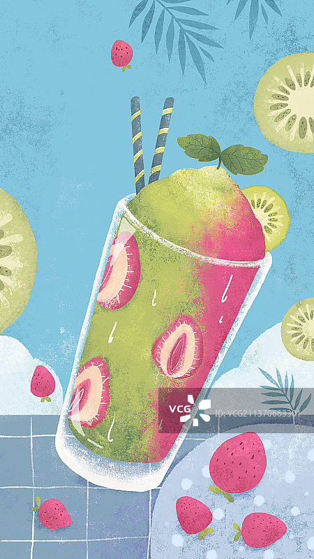 抹茶草莓图片素材