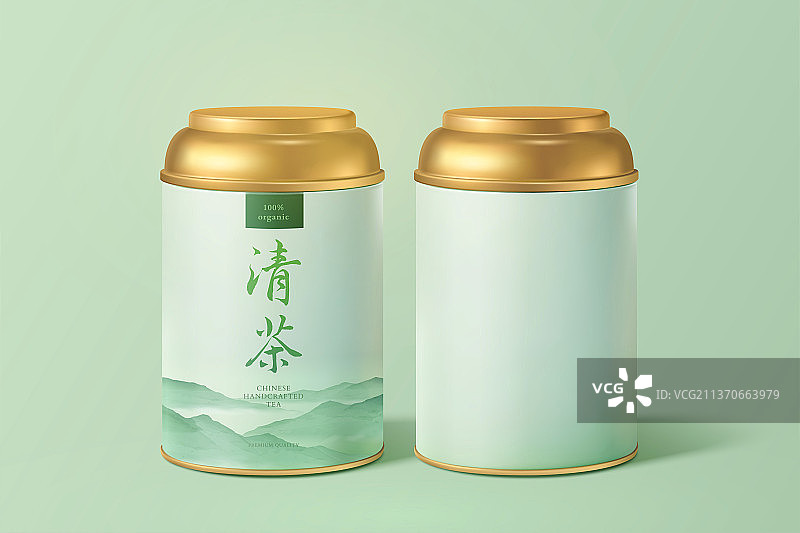 三维中国茶叶罐包装设计图片素材