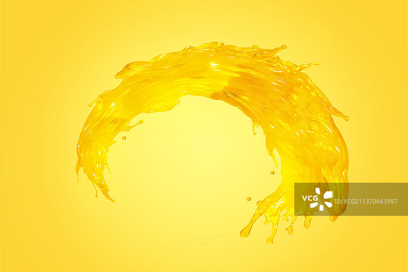 橙汁喷溅弧度动态特效图片素材