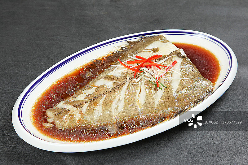 中餐美食-清蒸鲽鱼身图片素材