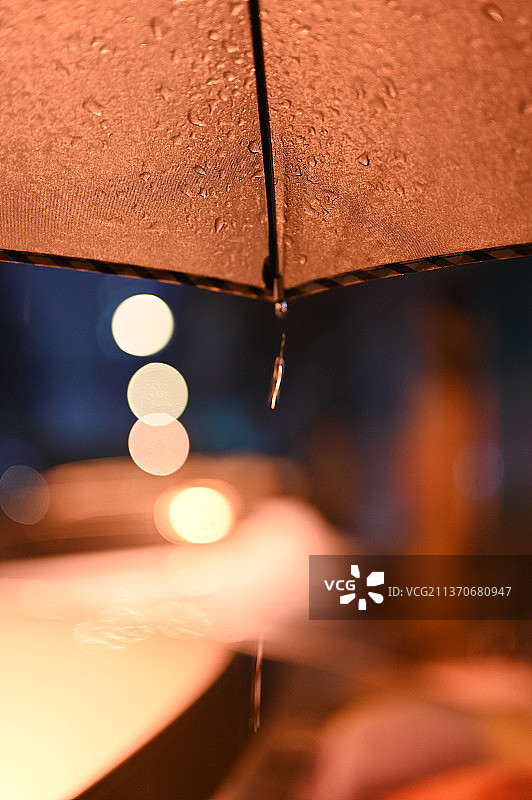 雨季湿伞特写图片素材