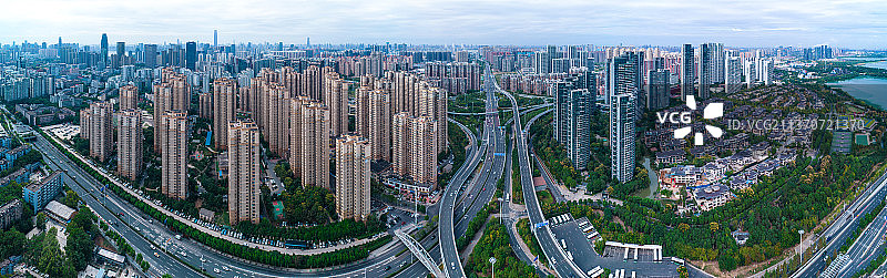武汉东湖周边房地产航拍图片素材