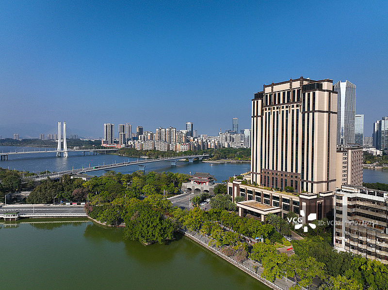 广东省惠州市惠城区惠州西湖5A国家级名胜风景区航拍图片素材