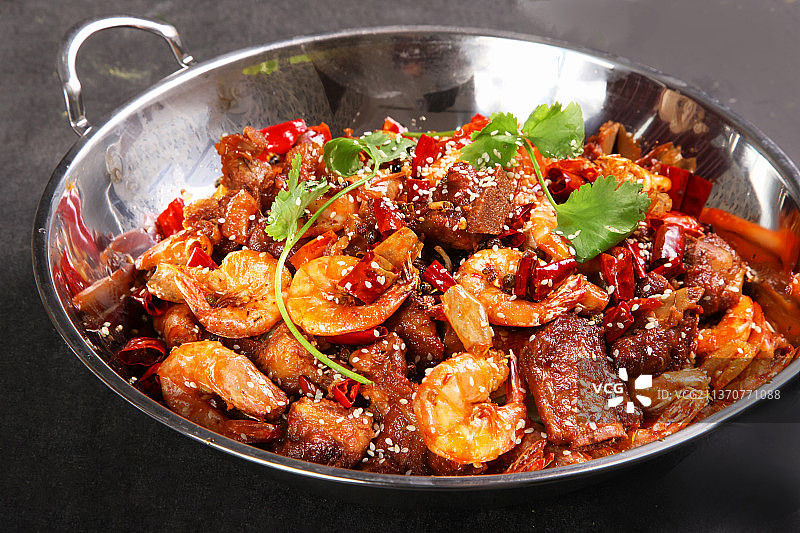 中餐美食-排骨香辣虾图片素材