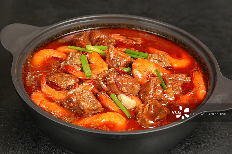 中餐美食-排骨香辣虾图片素材