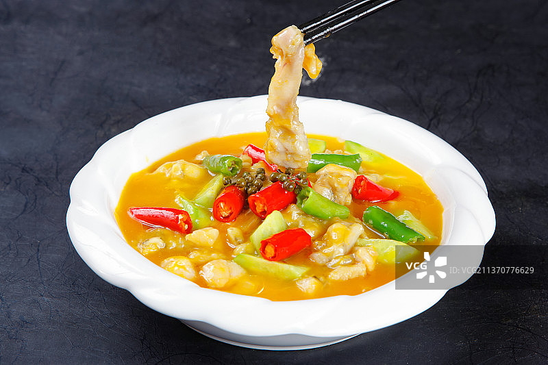 中餐美食-鲜椒牛蛙图片素材