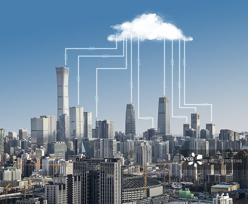科技城市云服务图片素材