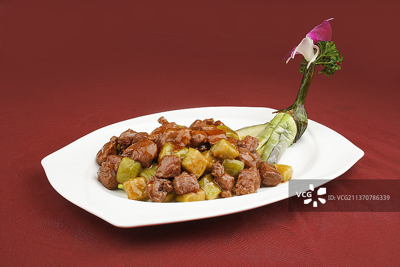 中餐美食-牛肉焖茄子图片素材