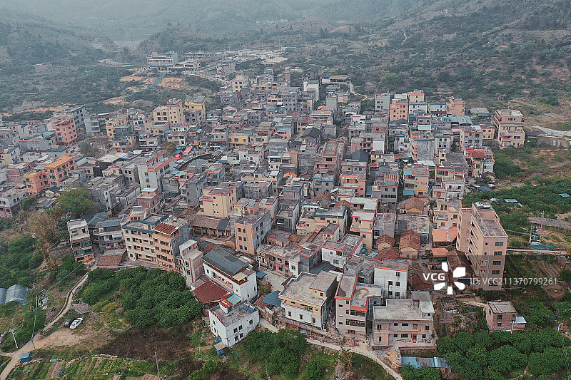 航拍小村镇图片素材