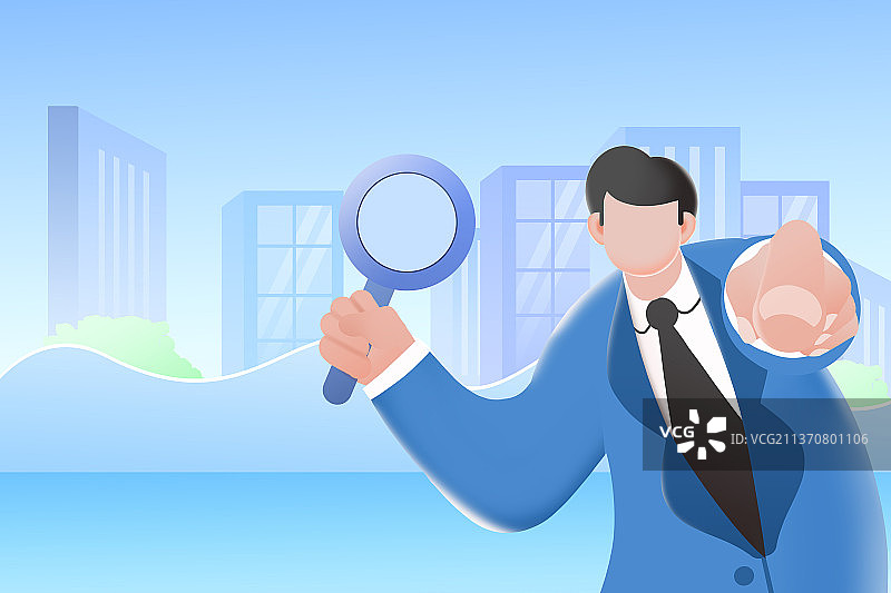 三维办公室职场商务招聘插画图片素材