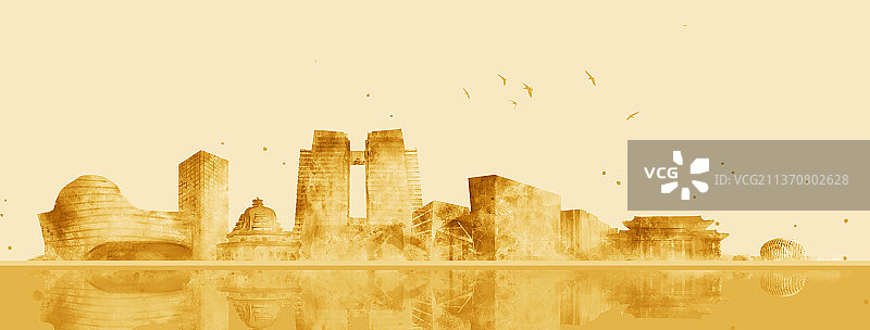 金色舟山建筑图片素材