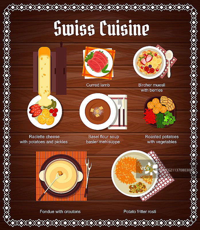 瑞士美食菜单食品菜肴和晚餐图片素材