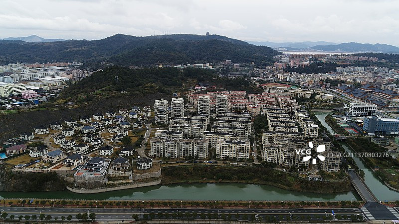 温州市洞头区北岙街道打水鞍社区鸟瞰图片素材