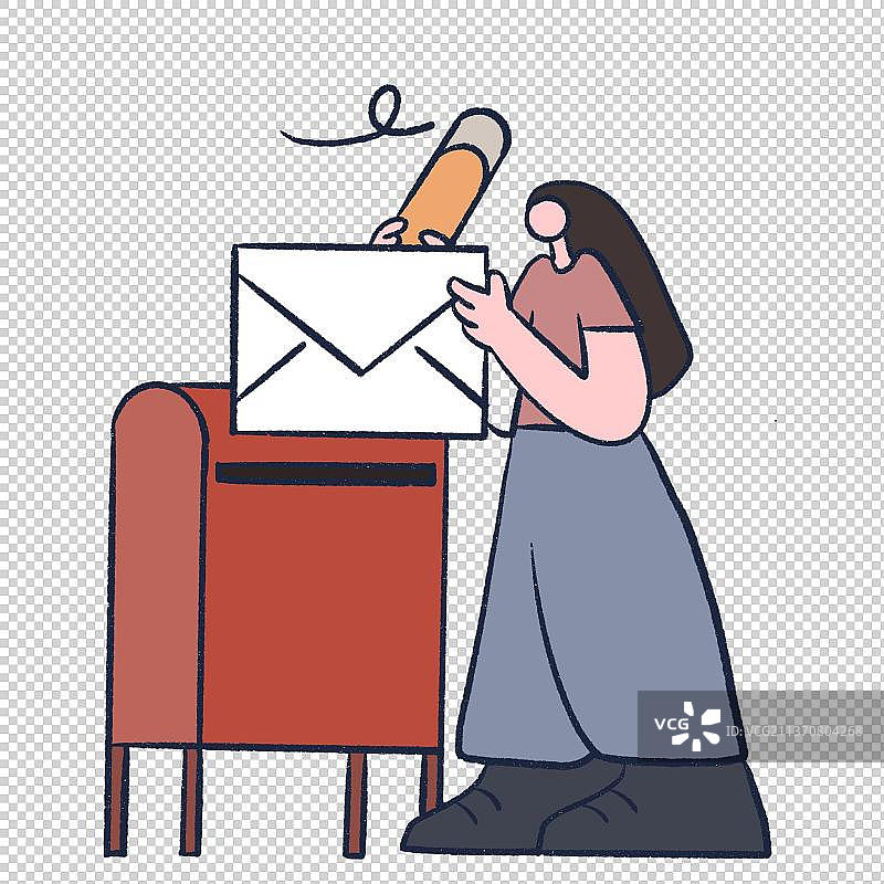 人物女人邮寄书写图片素材
