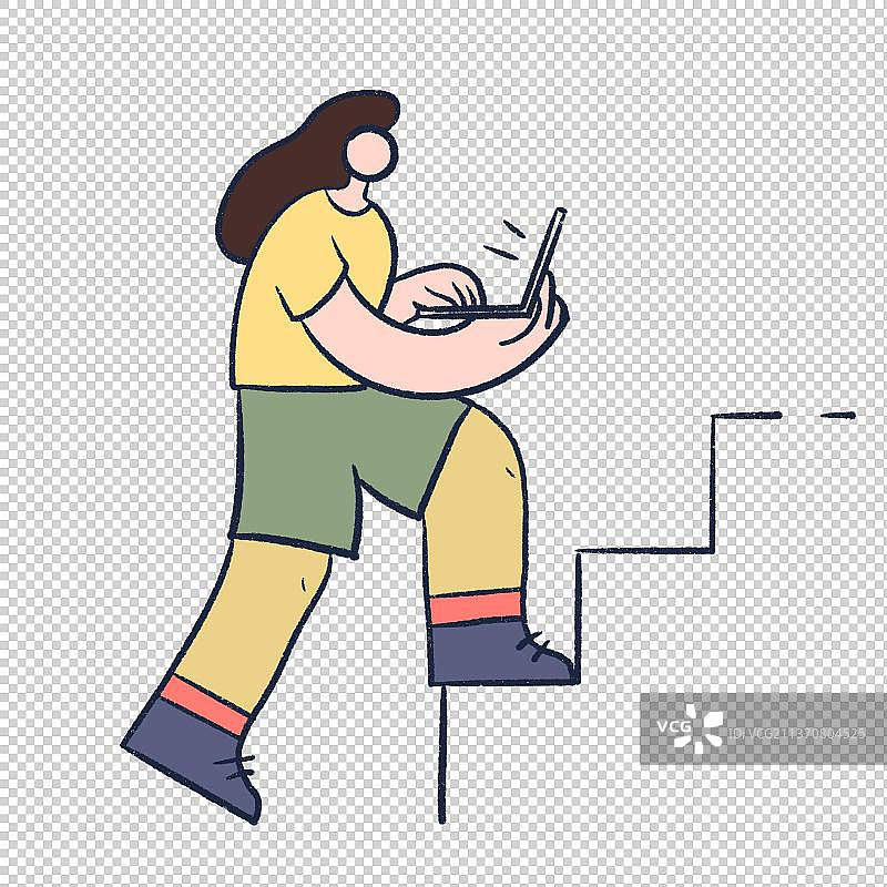 女人走楼梯办公图片素材