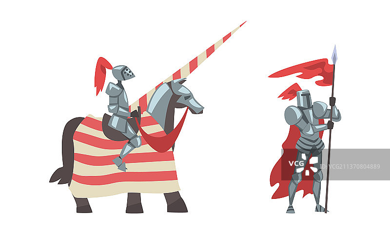 身穿全身盔甲的中世纪骑士图片素材