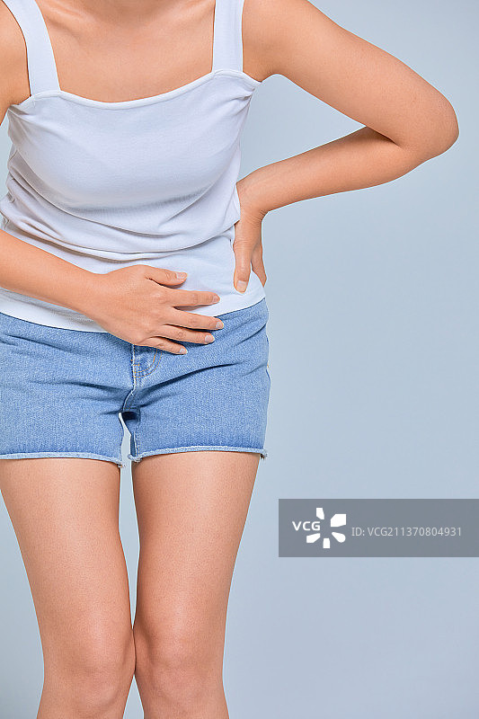 健康生活、医疗保健、疾病、女性、盆腔、疼痛、背痛、宫颈癌、卵巢癌、慢性病图片素材