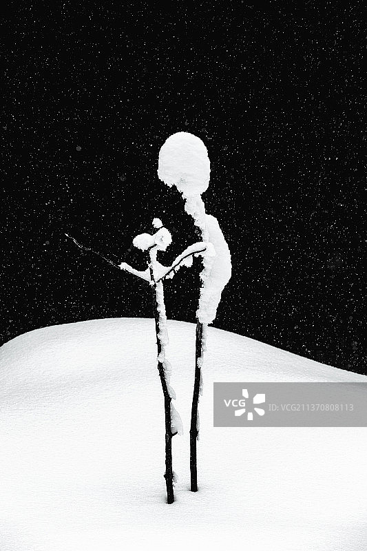 风雪夜归人图片素材