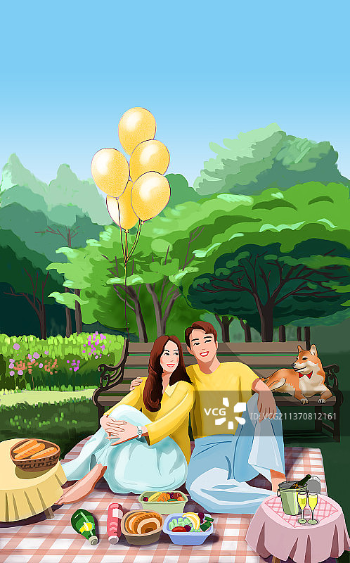 草地野餐图片素材