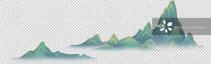 中国青山山峰山国潮插画图片素材
