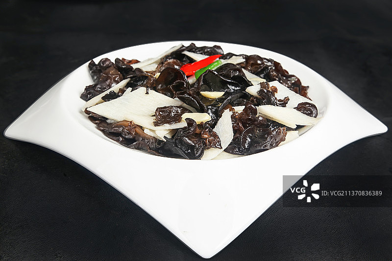中餐美食-木耳炒山药图片素材