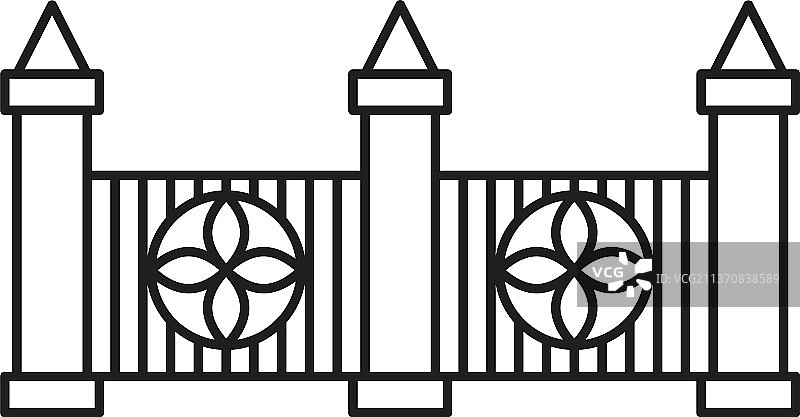 锻铁栅栏图标经典装饰边框图片素材