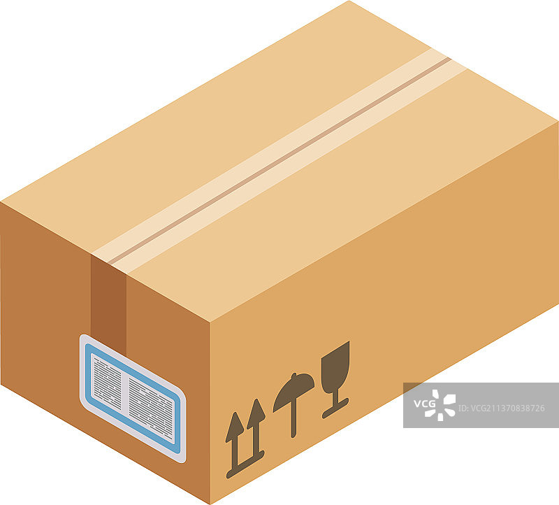 2.5D纸板箱包装图标图片素材