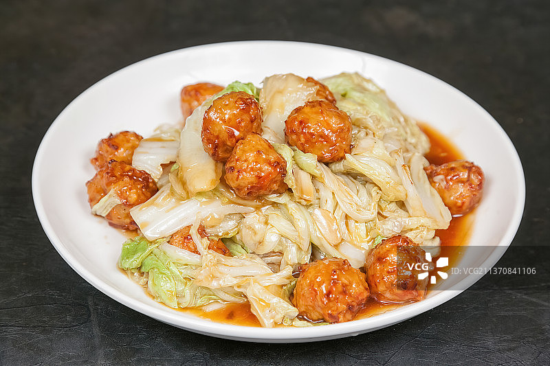 中餐美食-白菜溜丸子图片素材