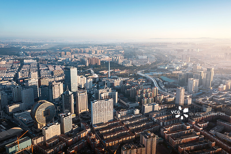 沈阳市沈河区城市天际线日出图片素材