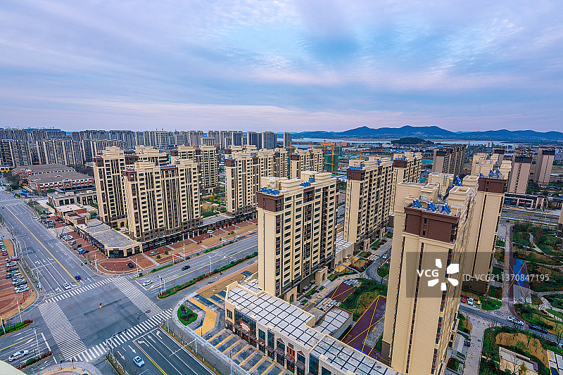 南京溧水新城南全景 南京溧水万达御景仕家 溧水中山湖 中山水库 东庐山图片素材