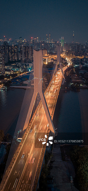 航拍鹤洞大桥夜景图片素材