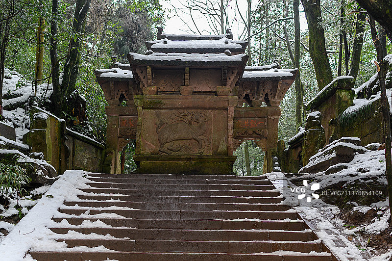 蒙顶山天盖寺皇茶园古建筑图片素材