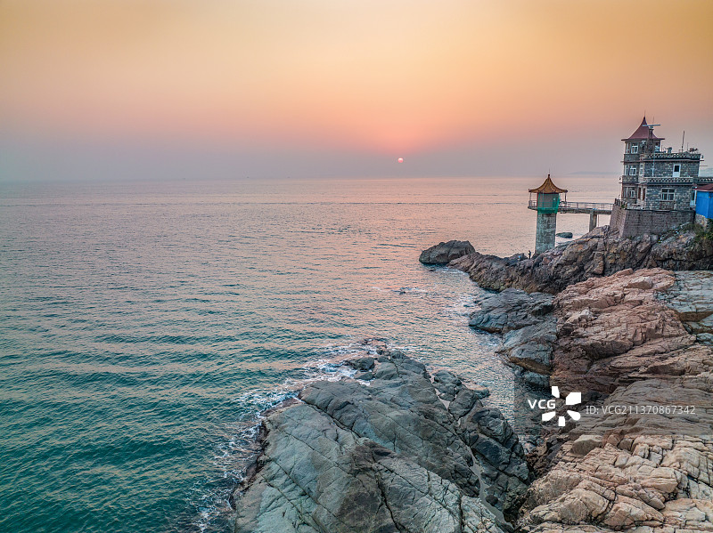 青岛小麦岛公园海景风光图片素材