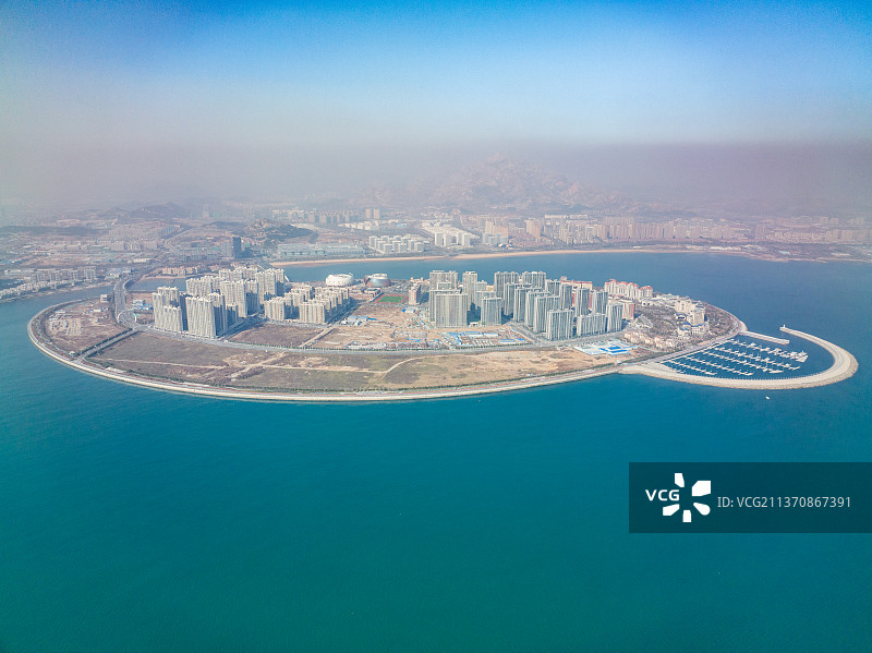 青岛星光岛东方影都大剧院海景风光图片素材