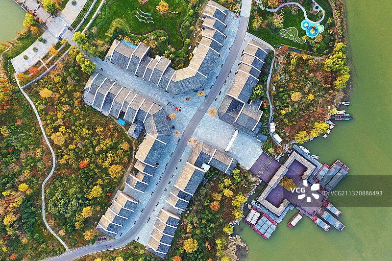 潘安湖主岛码头+江苏省徐州市贾汪区潘安湖国家湿地公园图片素材