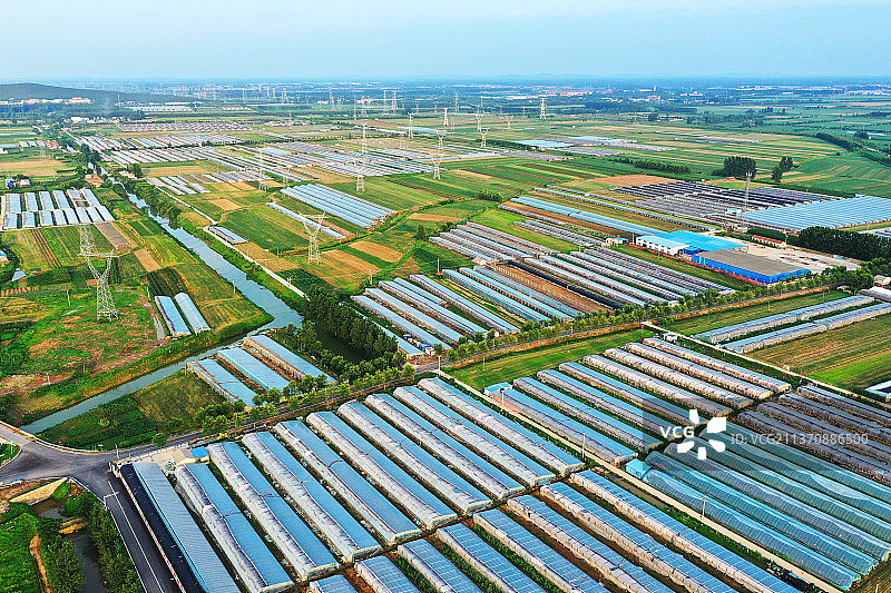 平原上的土地利用+江苏省徐州市铜山区台上村图片素材