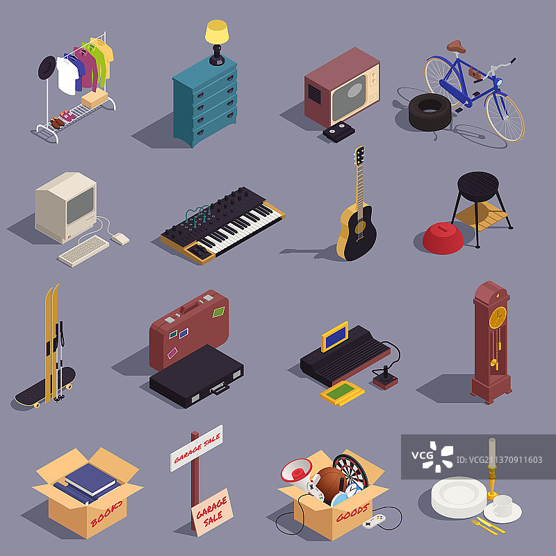 2.5D跳蚤市场场景图片素材