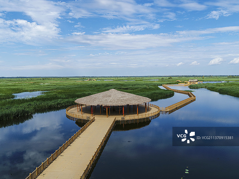 雄安白洋淀文化长廊木栈道图片素材