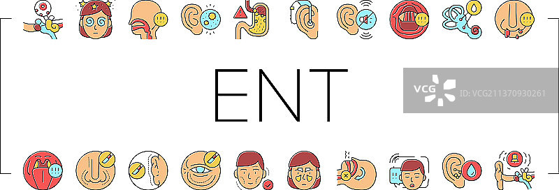 耳鼻喉科治疗图标集图片素材
