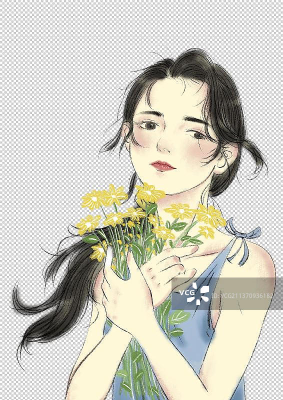 女孩插画图片素材
